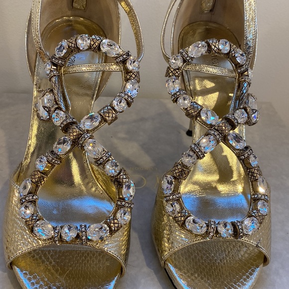 Roberto Cavalli luxury Swarovski crystal sandals - Picture 4 of 5